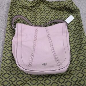 orYANY LEATHER HOBO BAG LIGHT PINK BRAIDED ACCENT SHOULDER PURSE